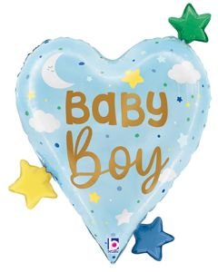 25" Baby Boy Heart Stars