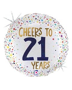 18" Cheers To 21 Years Pkg