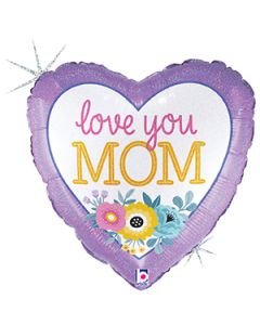 18" Love Mom Pink Flowers