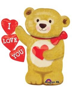 29" Bear & Love Hearts
