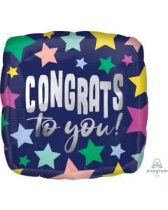 18" Navy Congrats To You Pkg