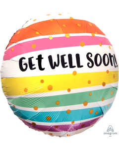 18" Bold Stripes Get Well