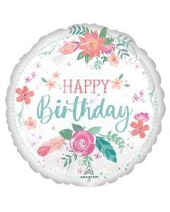 18" Floral Pastel Birthday Pkg