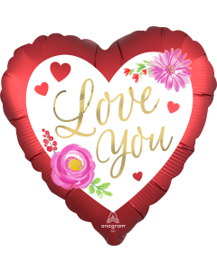 18" Satin Watercolor Love Pkg