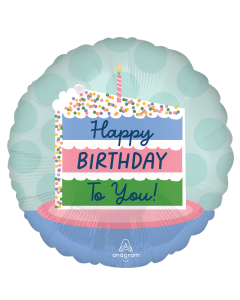 18" Satin B'day Cake To You Pkg