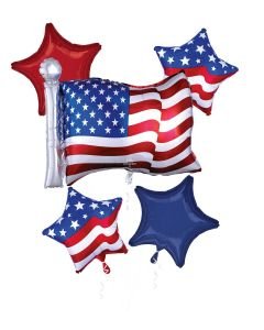 5pc Patriotic US Flag Bqt