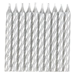 10 SILVER SPIRAL BDAY CANDLE