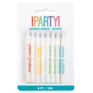 8 PRINT H.B'DAY CANDLES-ASST