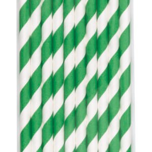 10 GRN/WHT STRIPE PPR STRAW