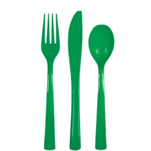 18 ASST CUTLERY EMRLD GRN