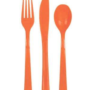 18 ASST CUTLERY PMPKN ORNG