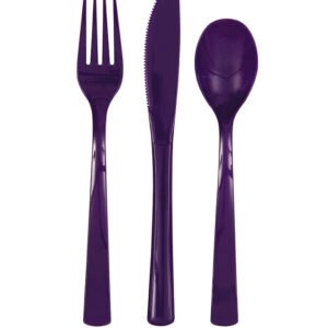 18 ASST CUTLERY DEEP PURPLE