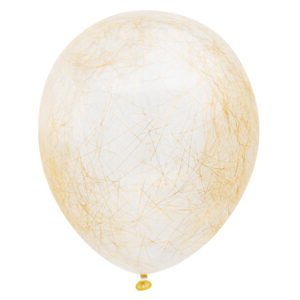 6 12" CLR BLLN W/GLD TINSEL-PF