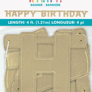 Gold Happy Bday Banner