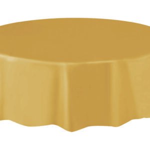 GOLD ROUND TABLCOVR 84 IN DIA