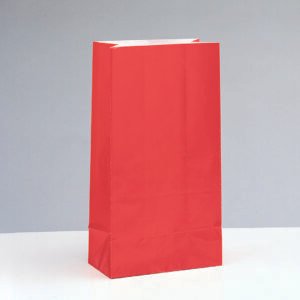12 PPR PARTY BAGS -RUBY RED