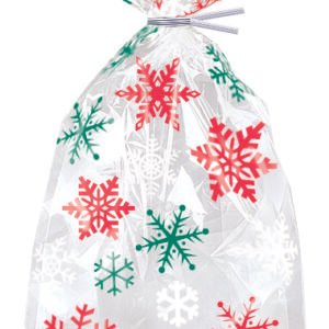 20 SNOWFLAKE RED-GRN CELLOBAGS