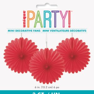 3 DECOR FAN 6" RED