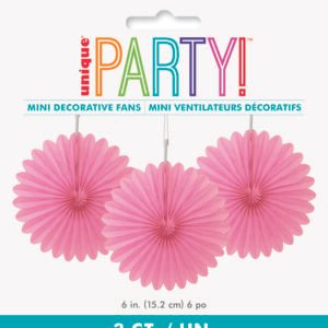 3 DECOR FAN 6" HOT PNK