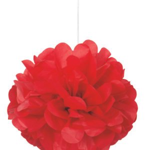 3 PUFF TISSUE DEC 9" RUBY RED