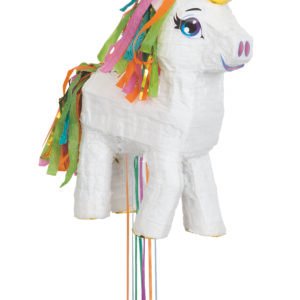 WHITE UNICORN 3D PULL PINATA