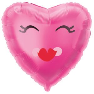 18" Smiling Pink Heart Balloon