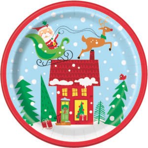 8 COLORFUL SANTA 9" PLT