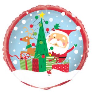 18"BULK COLORFUL SANTA FL BLLN