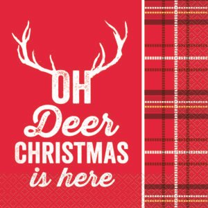 16 PLAID DEER XMAS LUN NAP