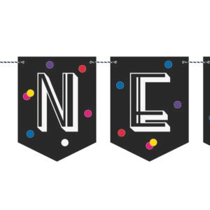NEON DOTS NY BLOCK BNNR-8FT
