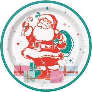 8 BRIGHT SANTA 9" PLT-FS